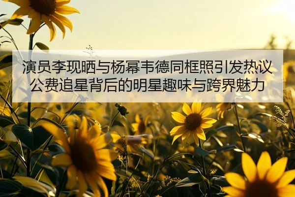 演员李现晒与杨幂韦德同框照引发热议 公费追星背后的明星趣味与跨界魅力